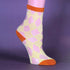 Sheer Yellow and Orange Argyle Ankle Intarsia Socks